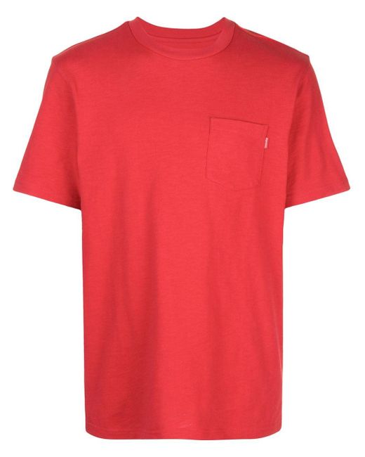 supreme red pocket tee