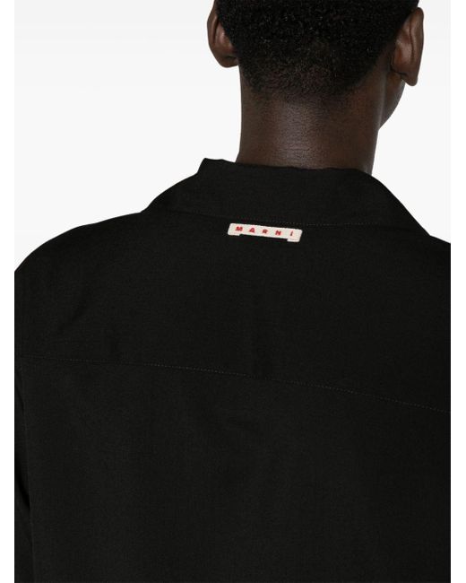 Chemise à col cubain Marni pour homme en coloris Black