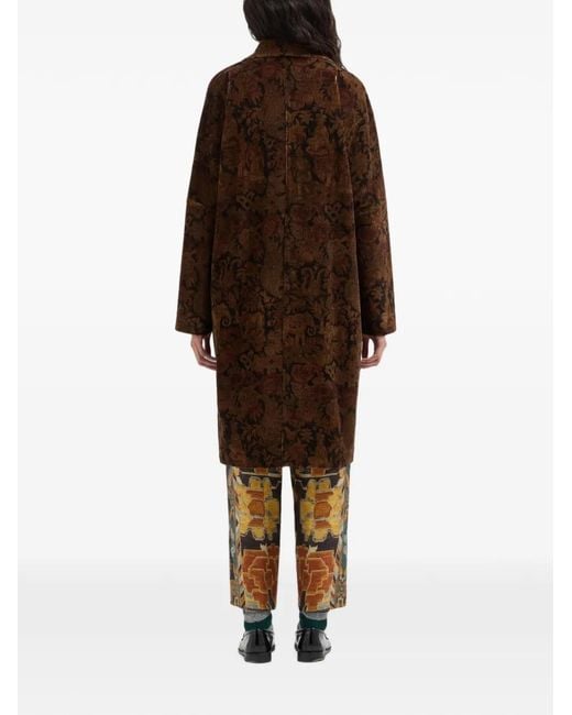 Pierre Louis Mascia Brown Griffintn Double-Breasted Corduroy Coat
