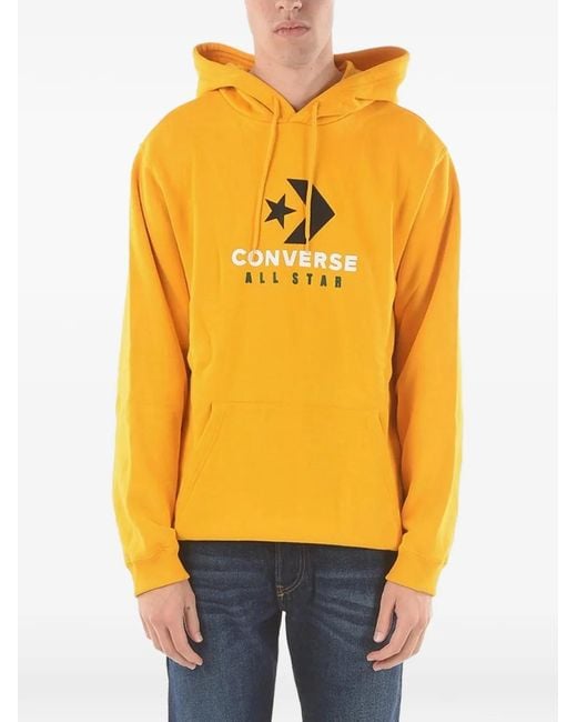 Converse Orange All Star Logo-Print Hoodie for men