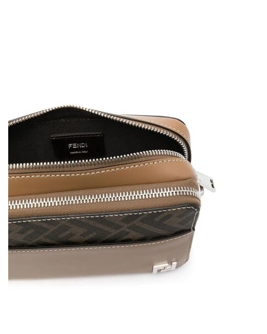 Fendi Natural Ff Camera Case Organizer Shoulder Bag for men
