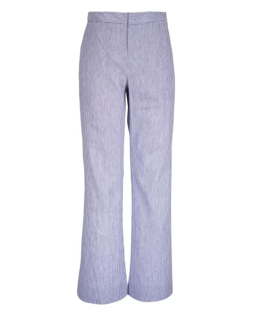 Vince Striped Flared Trousers Purple