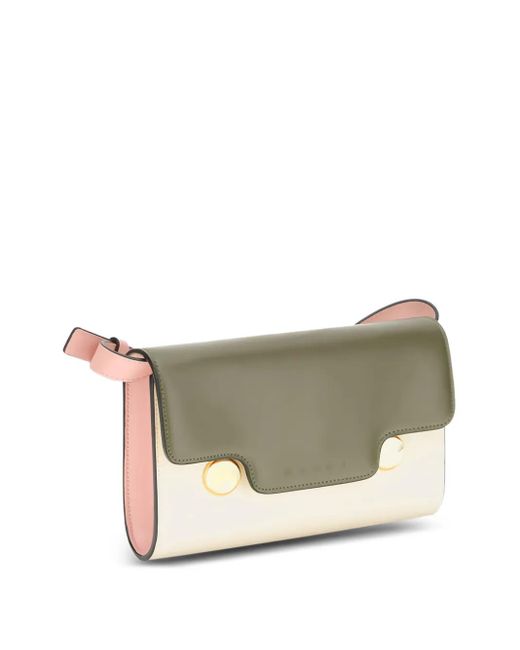 Marni Gray Trunkaroo Calf Leather Two-Tone Shoulder Bag