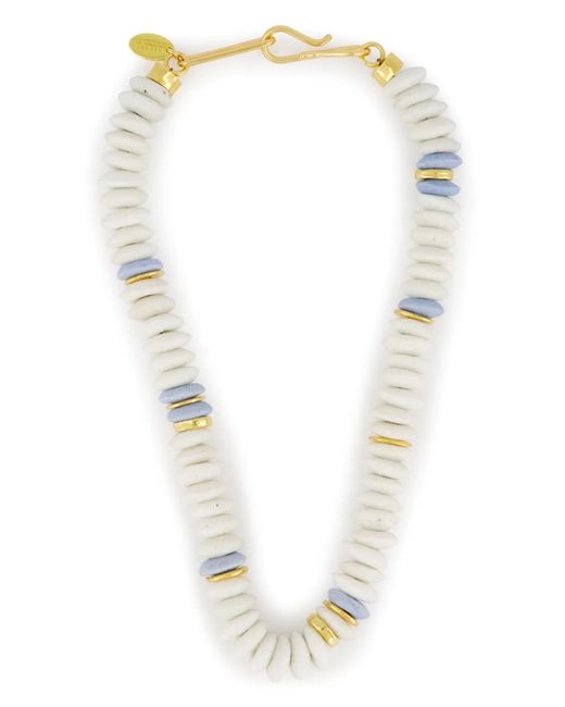 Lizzie Fortunato White Beaded Laguna Statement Necklace