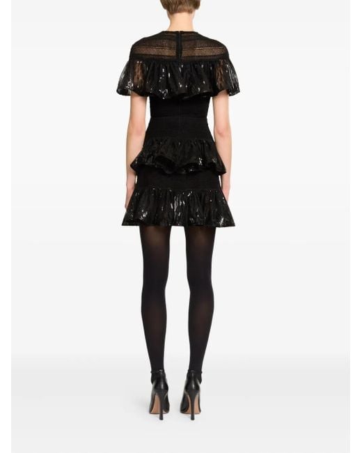 Elie Saab Black Ruffled Mini Dress