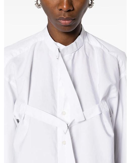 R13 White Buckle-Fastening Cotton Shirt