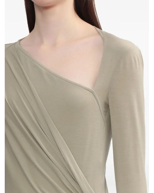 Helmut Lang White Haut Drapé À Design Asymétrique