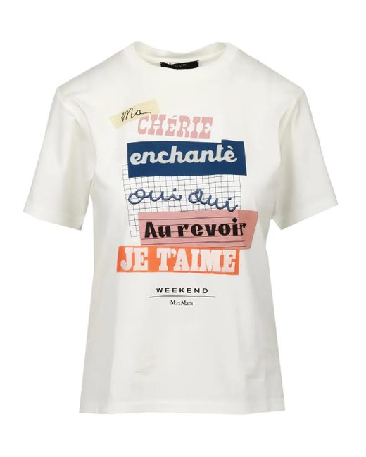 Weekend by Maxmara White T-Shirt mit grafischem Print