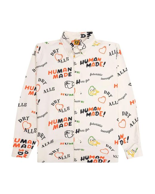 Human Made White Duck-Print Logo Shirt for men