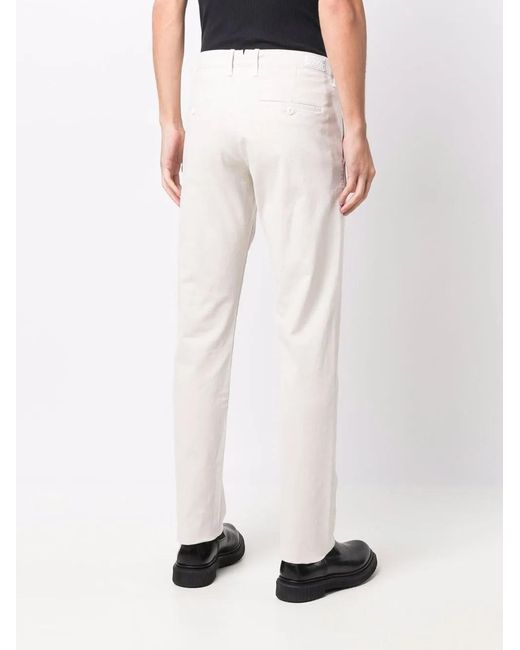 Jacob Cohen White Four-Pocket Stretch-Cotton Chinos for men