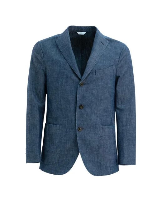Boglioli Blue Denim Single-Breasted Suit for men