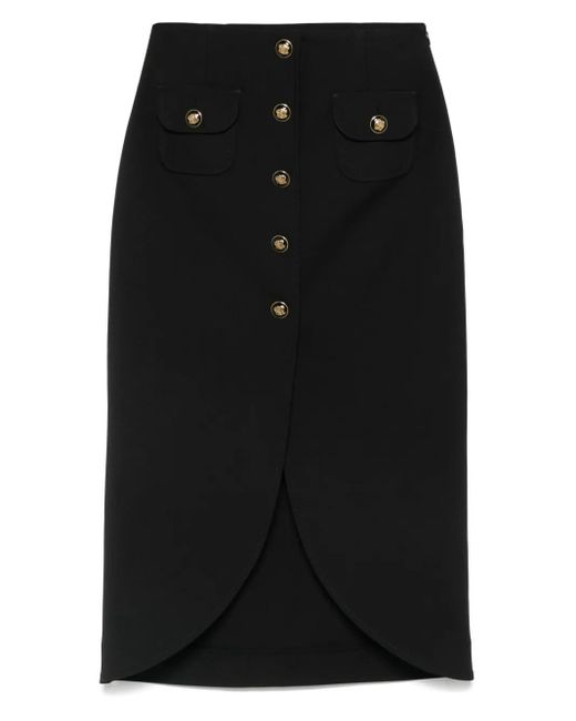 Sandro Midi-Rok Met Knopen in het Black