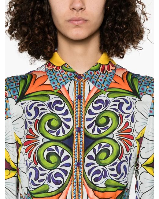 Robe de chemise imprimée Alice + Olivia Chassidy Alice + Olivia en coloris White