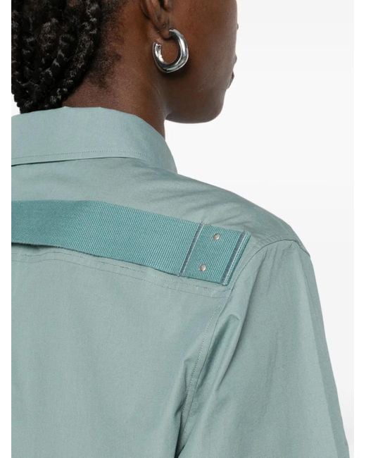 Camicia A Maniche Lunghe Crop di Rick Owens in Blue