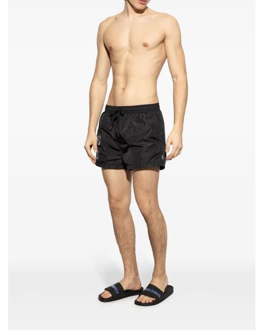 DSquared² Black Slipper With Logo for men