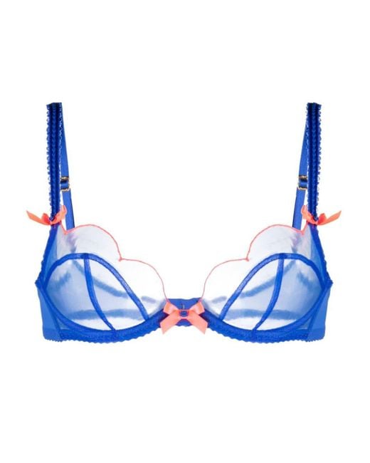 Agent Provocateur Blue Lorna Underwired Tulle Bra