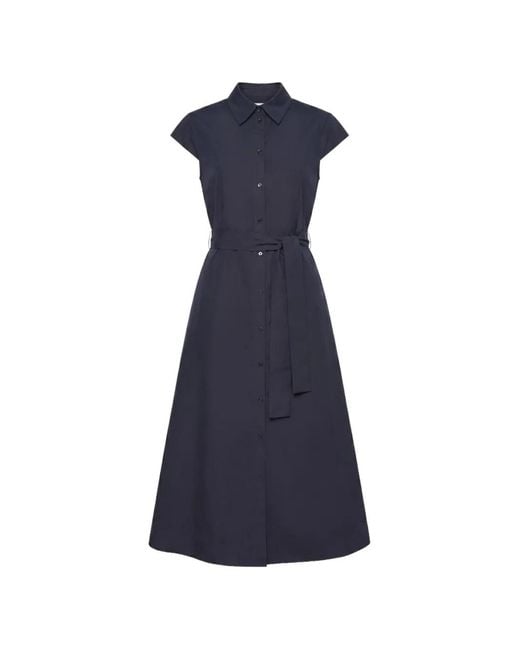 Pennyblack Blue Belted A-Line Midi Dress