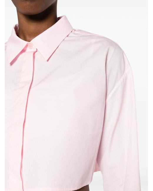 Loewe Pink Cropped Shirt In Cotton Candy