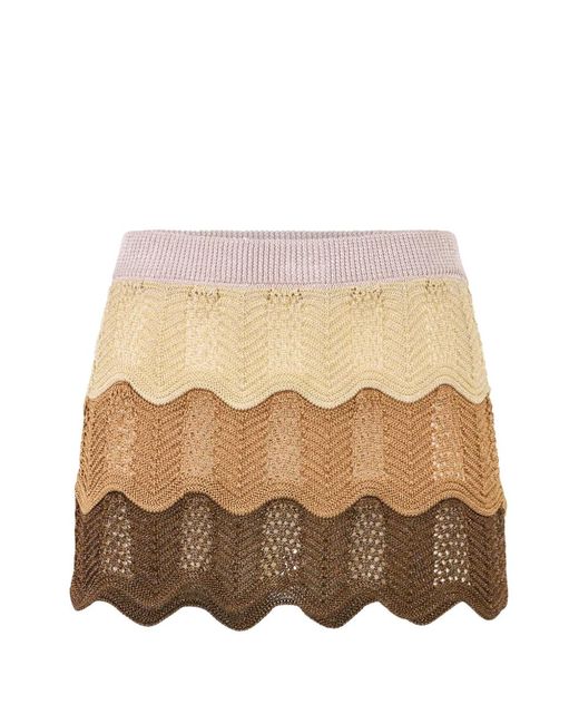 Philipp Plein Natural Mini Skirt Colour Wave