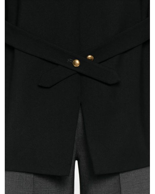 P.A.R.O.S.H. Black Button-Fastening Gilet