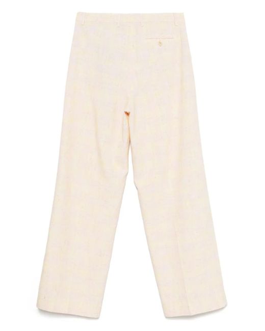 Etro White Slub-Texture Trousers