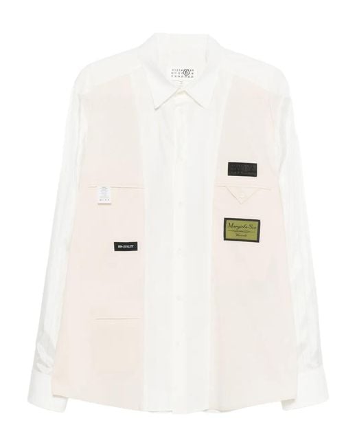 MM6 by Maison Margiela Natural Logo-Patch Shirt for men