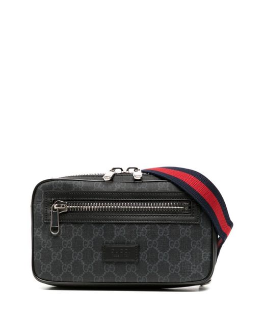 Gucci Black GG Supreme Leather Belt Bag for men