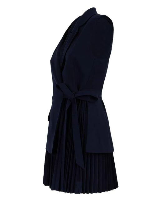 Jonathan Simkhai Blue Effie Pleated Wrap Dress