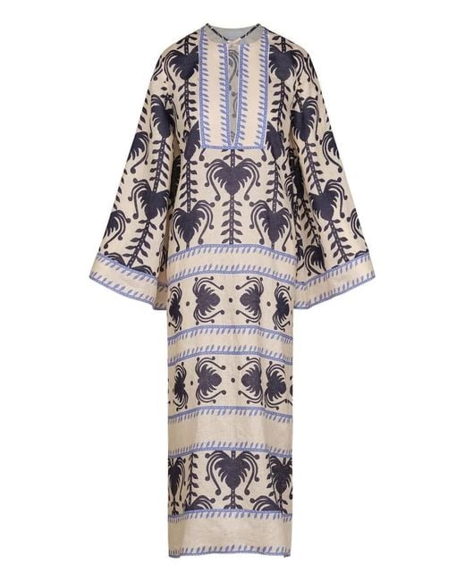 Johanna Ortiz White Wild Savannah Printed Midi Dress