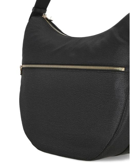 Borbonese Crescent Schoudertas Met Ritssluiting in het Black
