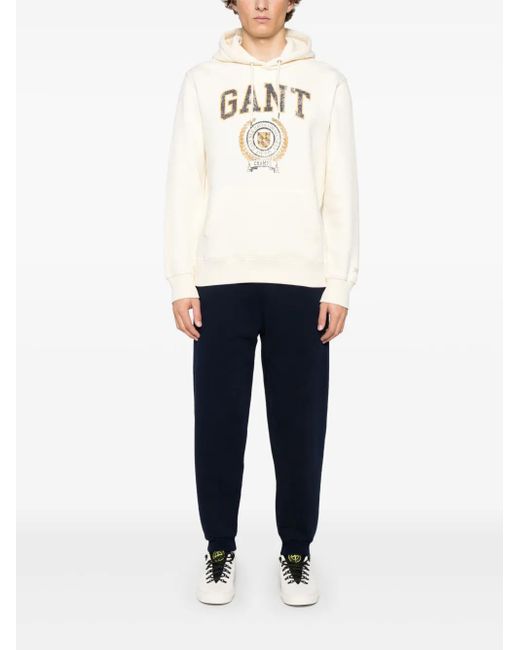Gant Natural Logo-Print Hoodie for men