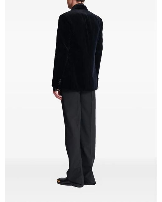 Balmain Black Velvet Single-Breasted Blazer for men