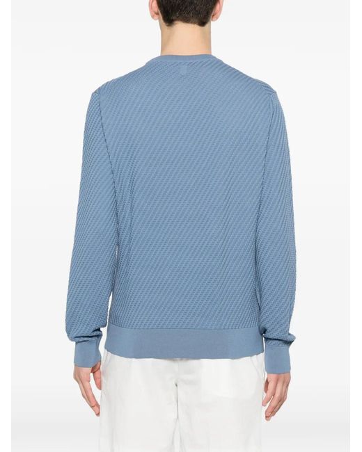 Pull À Design Texturé Canali pour homme en coloris Blue