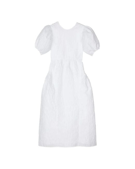CECILIE BAHNSEN White Round-Neck Dress