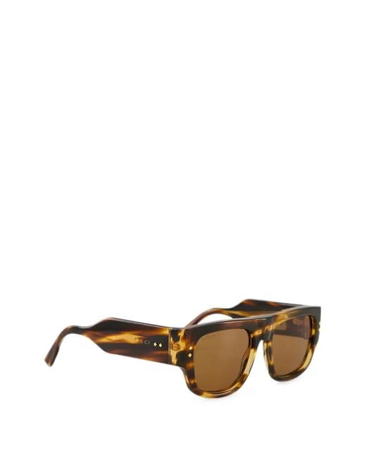 Gucci Brown Tortoiseshell-Pattern Sunglasses