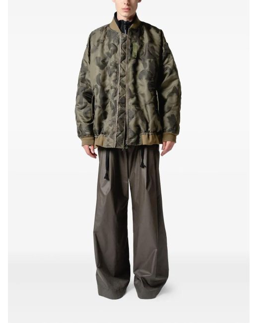 Yoshio Kubo Green Feather-Print Bomber Jacket