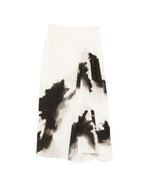 Gentry Portofino White Printed Midi Skirt