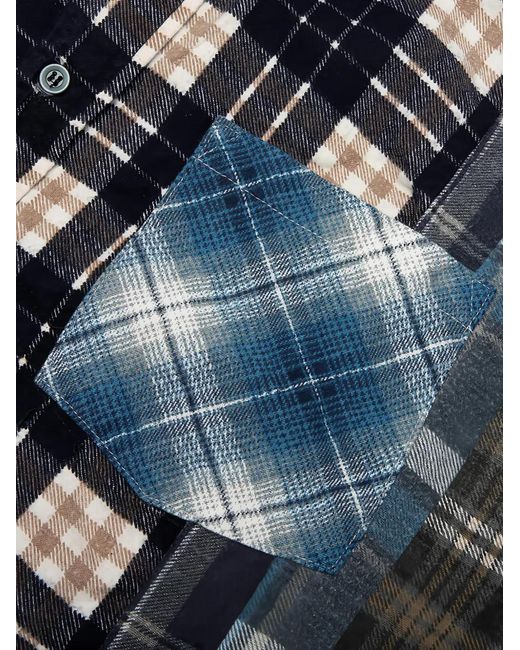 Needles Black 7 Cuts Patchwork Shirt for men