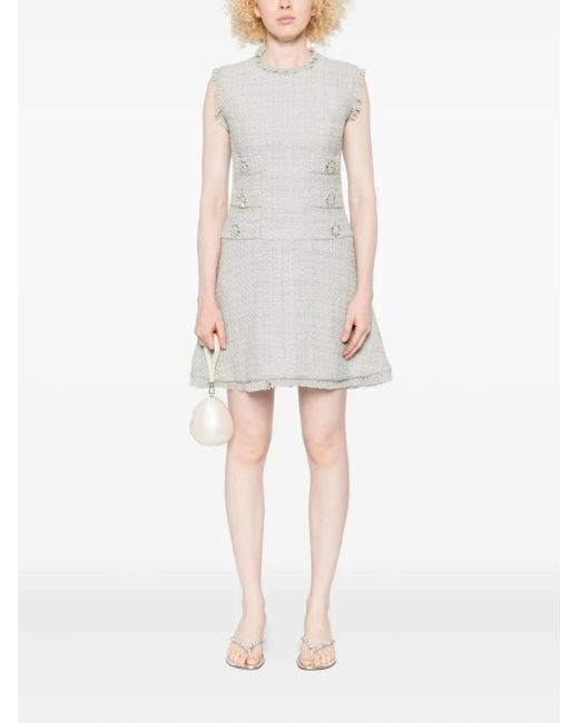 Costarellos White Tweed Mini Dress