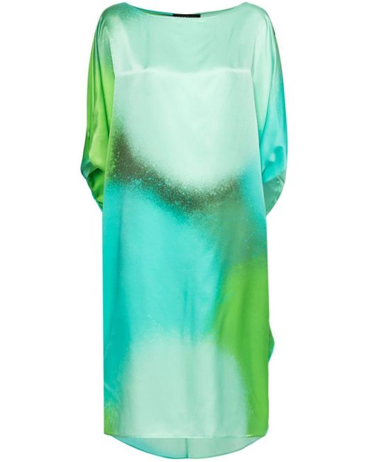 Gianluca Capannolo Green Abstract-print Midi Dress
