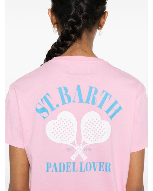Mc2 Saint Barth Pink Emilie T-Shirt mit Logo-Print