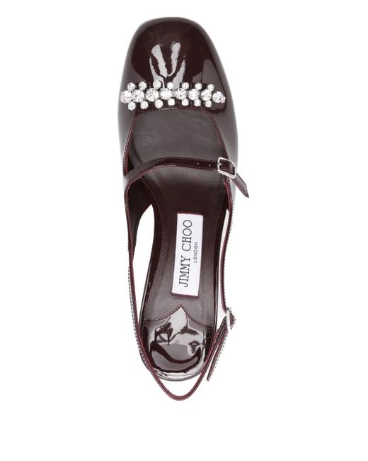 Jimmy Choo Brown 70Mm Belinda Crystal-Embellished Slingback Pumps