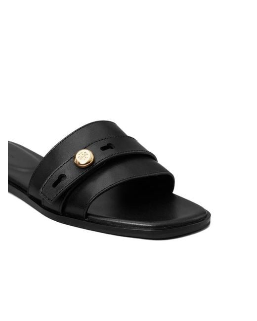 Tory Burch White Romy Button Slide Slide