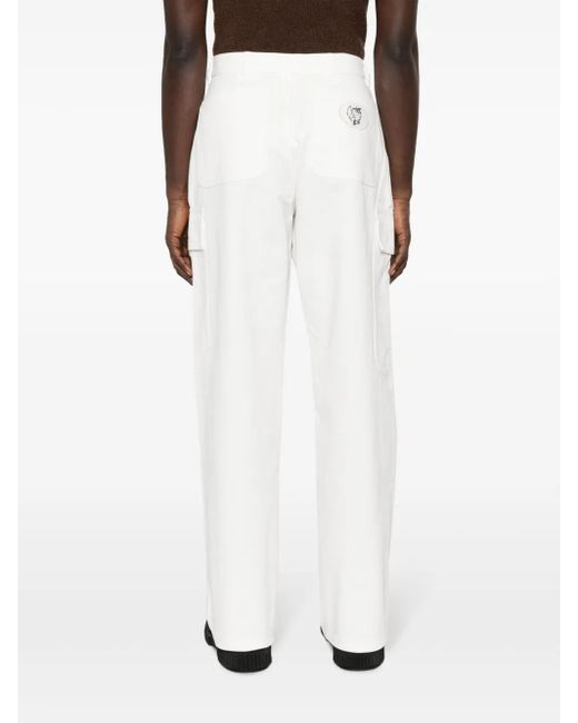 Sky High Farm White Weite Jeans Mit Cargo-Taschen