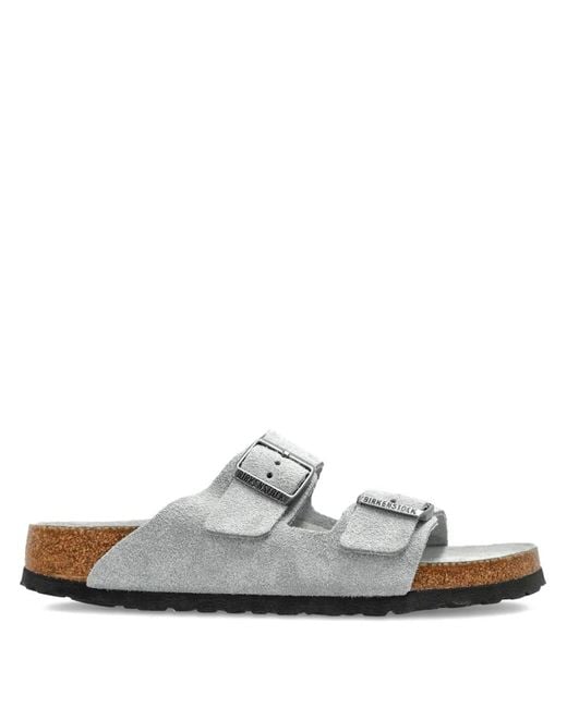 Birkenstock White Arizona Buckle Sandals
