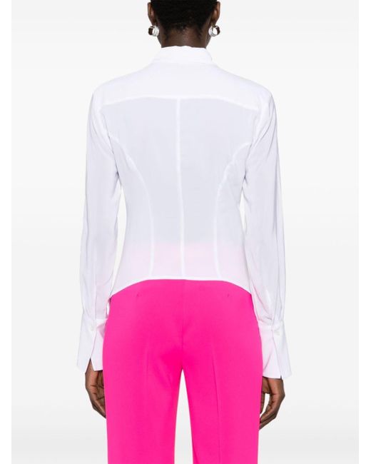Pinko White Fitted Long-sleeve Shirt