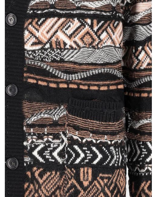 Laneus Black Patterned Cardigan for men