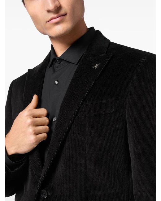 Philipp Plein Black Velvet Blazer for men