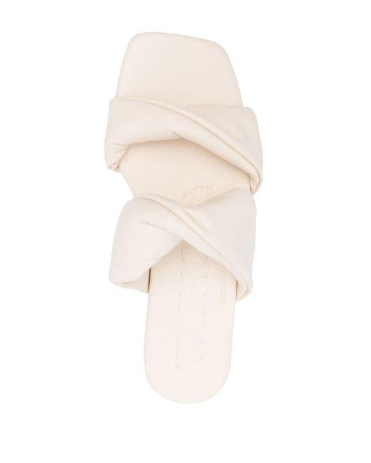 THEMOIRÈ White Twist-detail Sandals