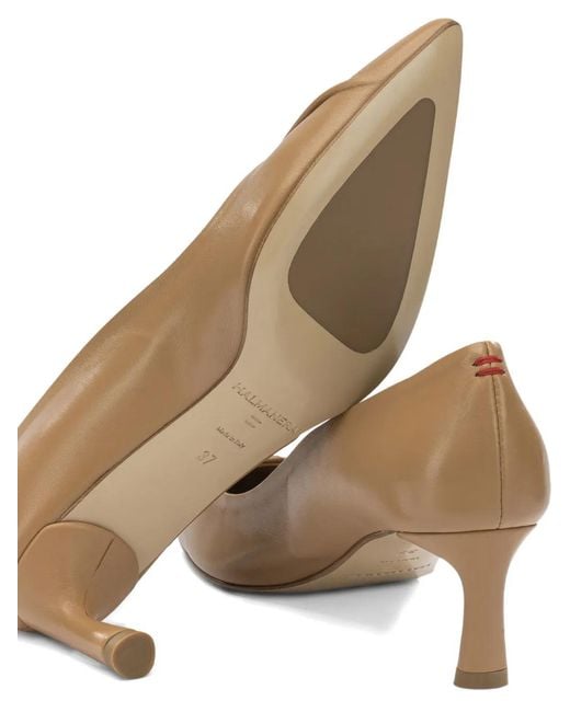 Halmanera Natural Gathered Leather Pumps
